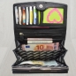 Preview: flevado Portemonnaie Schwarz Damen Leder Geldbörse Damenbrieftasche mit Klippfach RFID Schutz